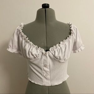 White Cropped Top